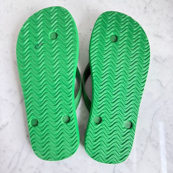 Ralph Lauren Flip Flops Green Pink Polo Pony Logo Women’s 5-6 - Picture 2 of 4